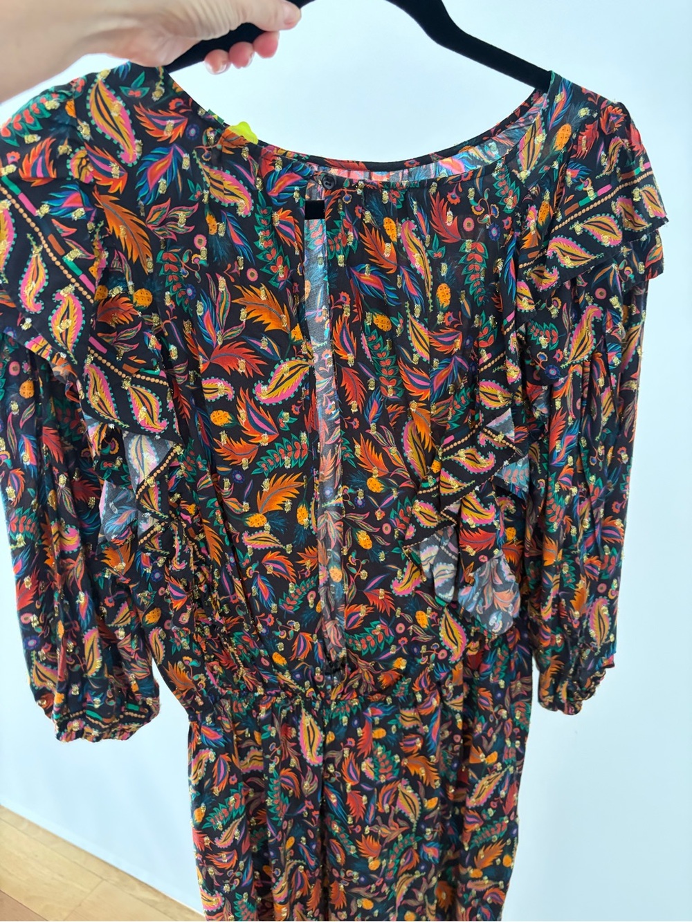 Farm Rio Bohemian Floral Ruffle Jumpsuit - Multicolor with gold details - Picture 3 of 7